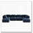 Bleu - 4 places + 2 chaises