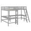 Lit mezzanine en bois avec échelle en L et 2 bureaux intégrés en L-997362332