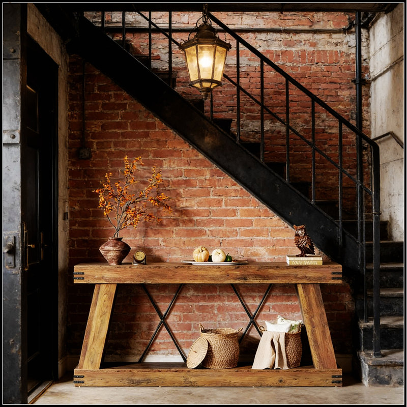 Table d'appoint à deux niveaux avec beaucoup de rangement, parfaite pour les entrées et les salons, peu encombrante et élégante.