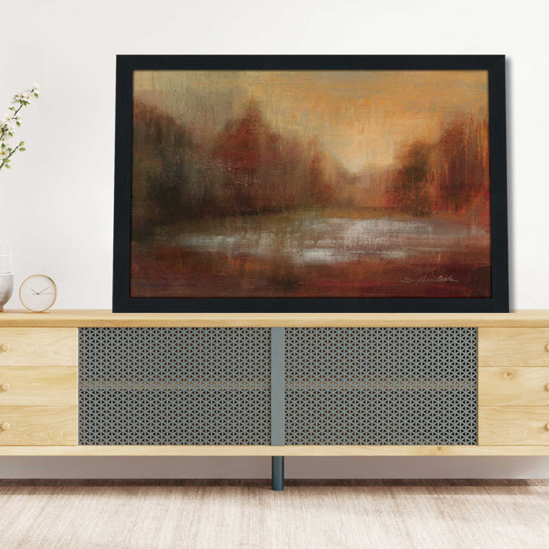 Pluie I - peinture, L 27,5 po x H 21,5 po, Cadre noir