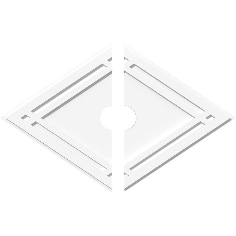 Médaillon de plafond contemporain en PVC Diamond, H 24 po x l 36 po x P 1 po