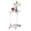 Table d'appoint en verre avec plateau en acrylique pour le salon - Table d'appoint moderne, verre trempé de 5 mm, montage facile, plateau verrouillable en forme de C, style carré pour chambre et balcon, facile à nettoyer, design mobile