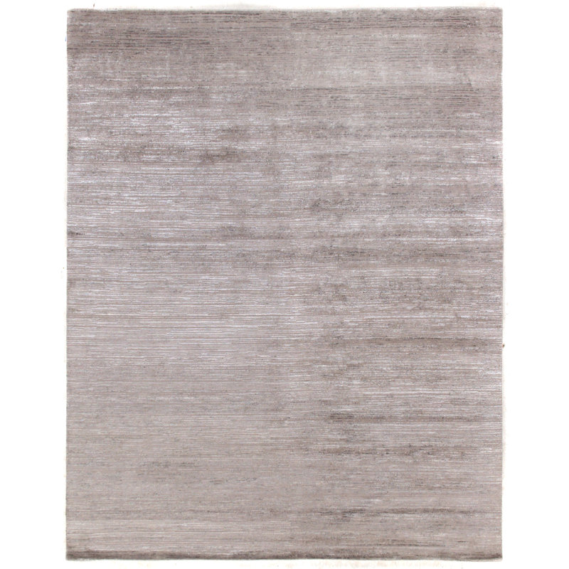 Bamboo Silk Area Rug in Light Gray, Rectangle 6' x 9'