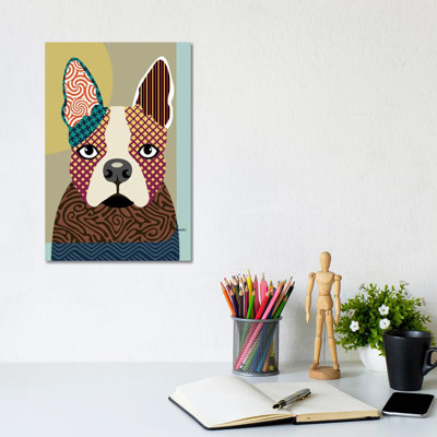 Boston Terrier by Lanre Studio - Wrapped Canvas Gallery-Wrapped Canvas Giclée