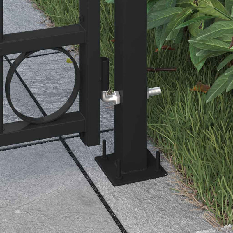 Bezout 203.2cm H x 104.14cm W Black Metal Gate