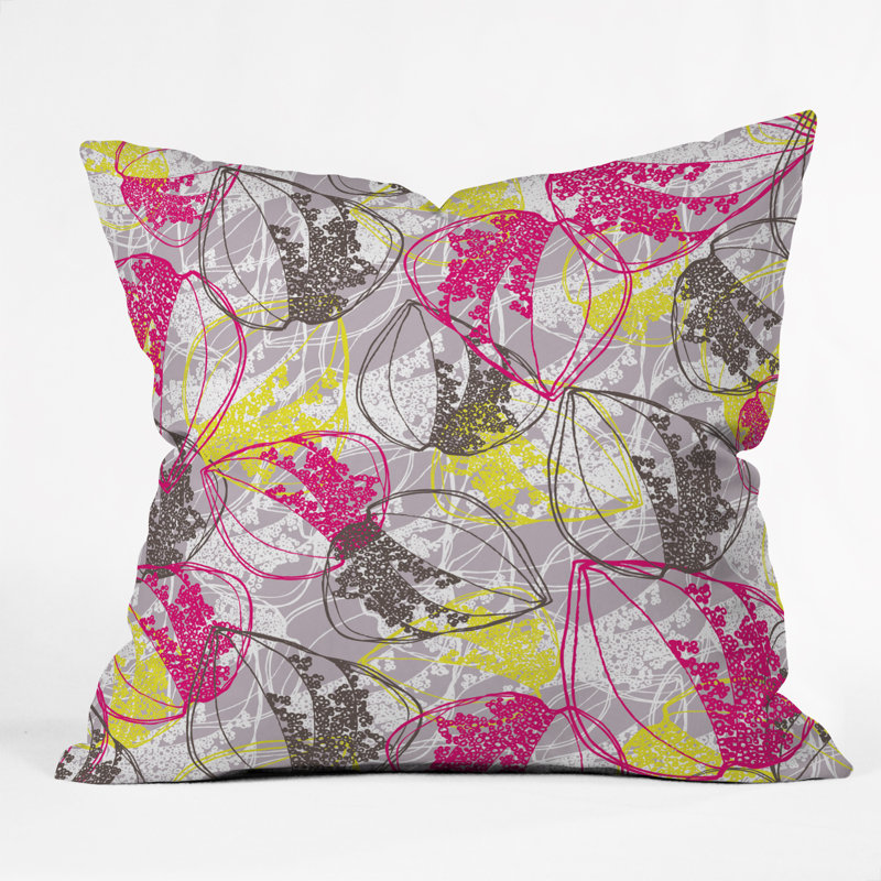 Retro Leaves Throw Pillow, 20" x 20"