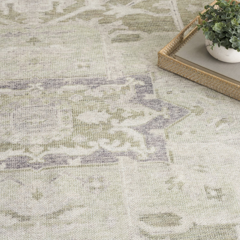 Henricks Machine Washable Vintage Area Rug, Rectangle 4' x 6'