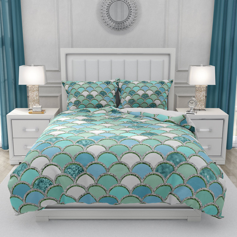 Polyester Geometric Shapes Duvet Cover, Twin Duvet Cover + 2 Shams