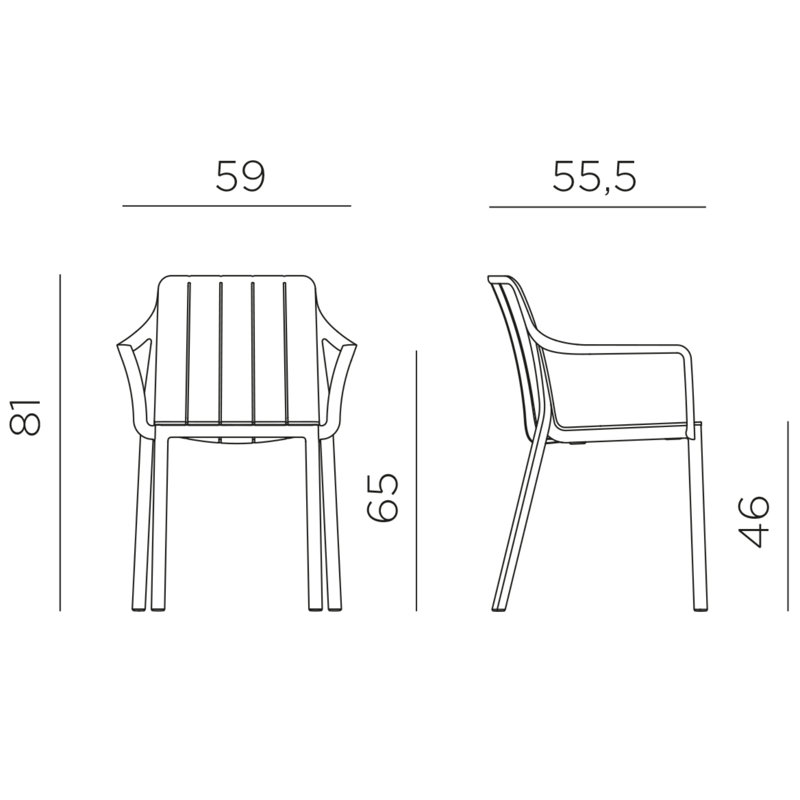 Stacking Patio Dining Armchair, Turtle Dove