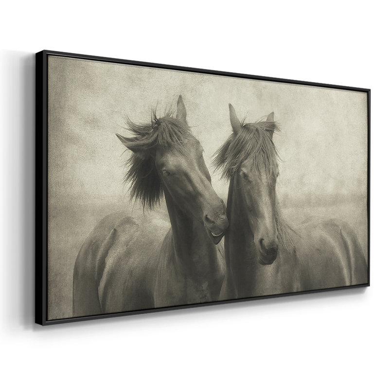 «Horses Don't Whisper», toile tendue avec châssis, prête à être accrochée, H 17 po x l 33 po, Noir