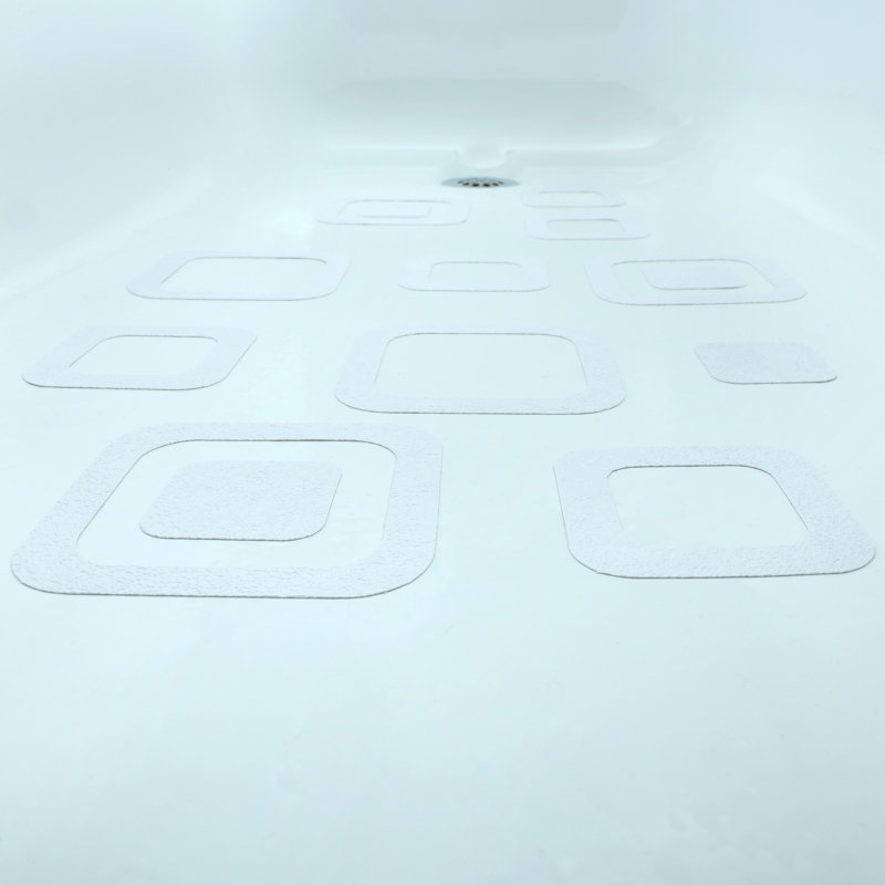 Tapis de bain adhésif multi-pièces, Blanc
