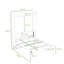 Lit escamotable double en bois avec 2 tiroirs de rangement