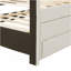 Lit plateforme simple tapissier avec lit gigogne et 3 tiroirs, tissu de lin, beige-298219257