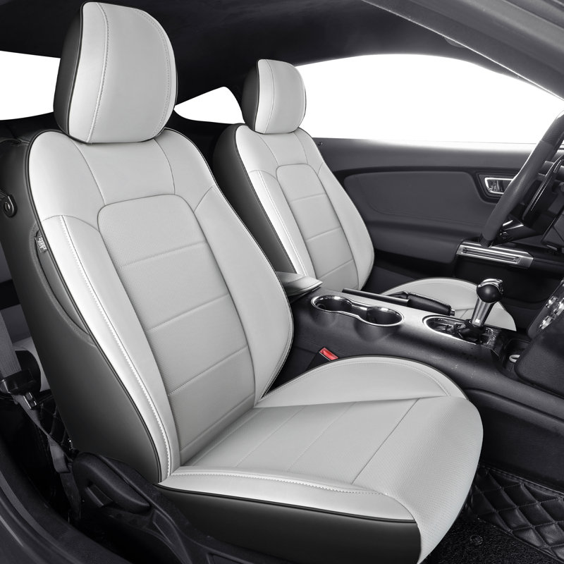 Car Seat Covers Black Leather Seat Cover Custom Fit Mustang Seat Covers for Ford Mustang 2015-2026