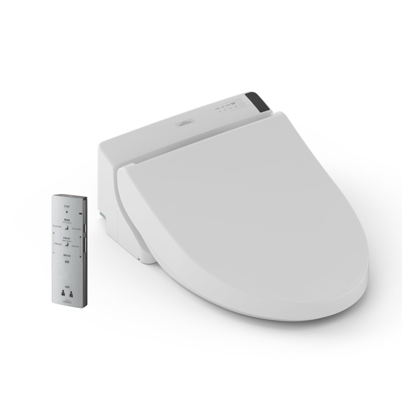 Siège de toilette de bidet électronique TOTO® WASHLET® C200 avec couvercle PREMIST et SoftClose®, rond, blanc coton, Coton