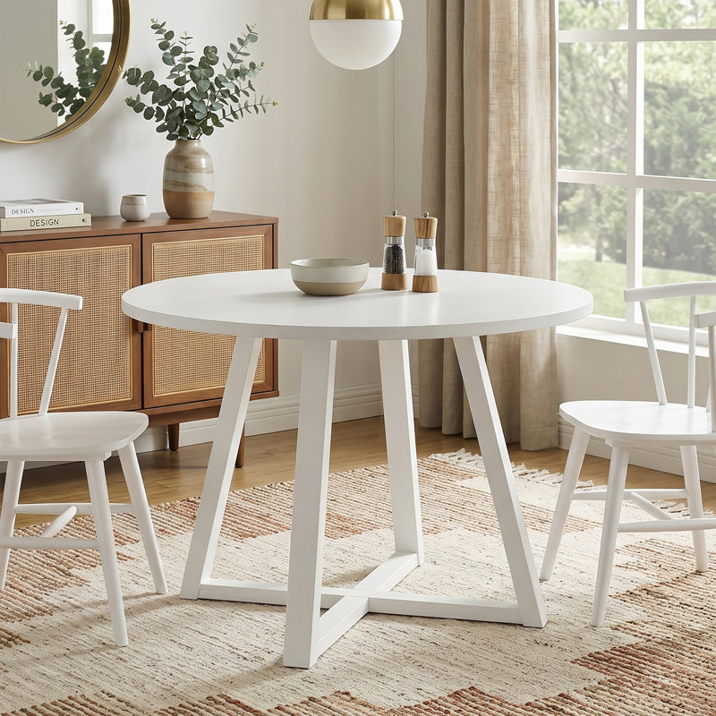 Table de salle à manger Edo, White, Blanc