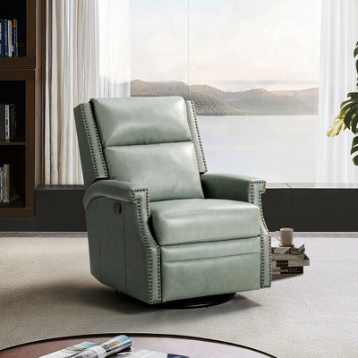 Manning 29.6" Wide Genuine Leather Manual Recliner