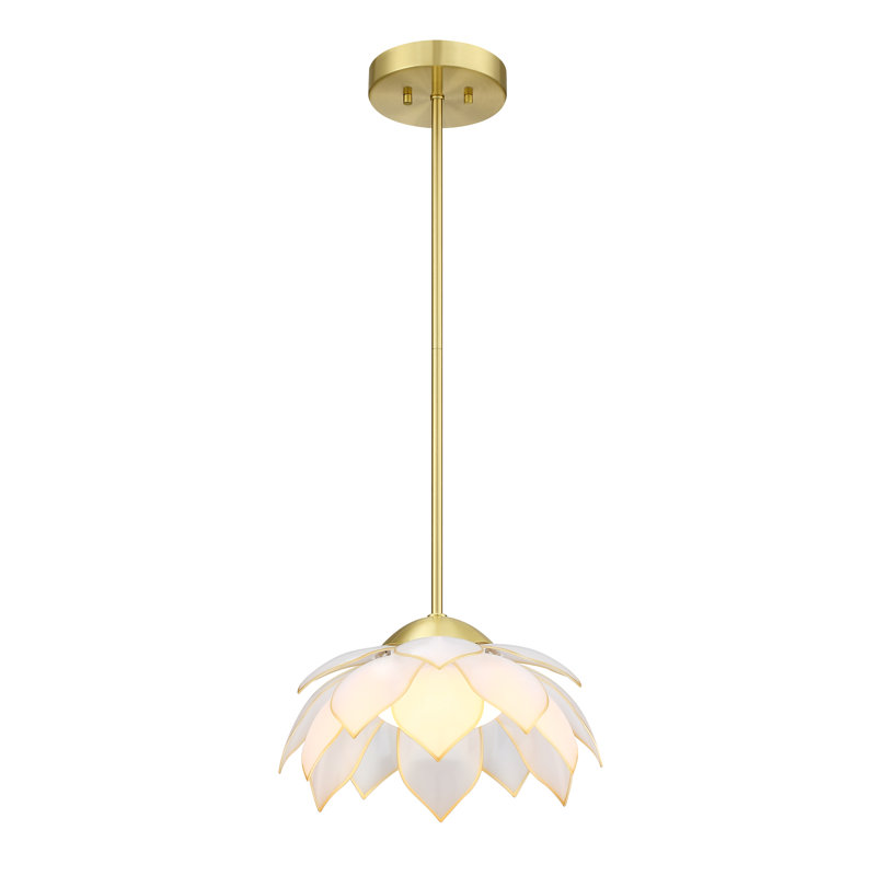 1 - Light LED Pendant, Burshed Brass