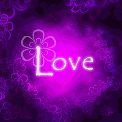 «Love Flowers 2», art textuel sur toile tendue
