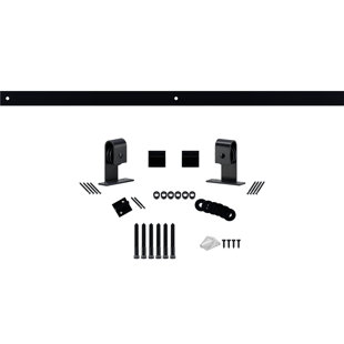 Premium J-Top Mount Steel Single Door Barn Door Hardware Kit Standard Single