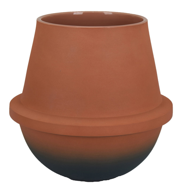 Vase décoratif en céramique, terre cuite orange 10 po