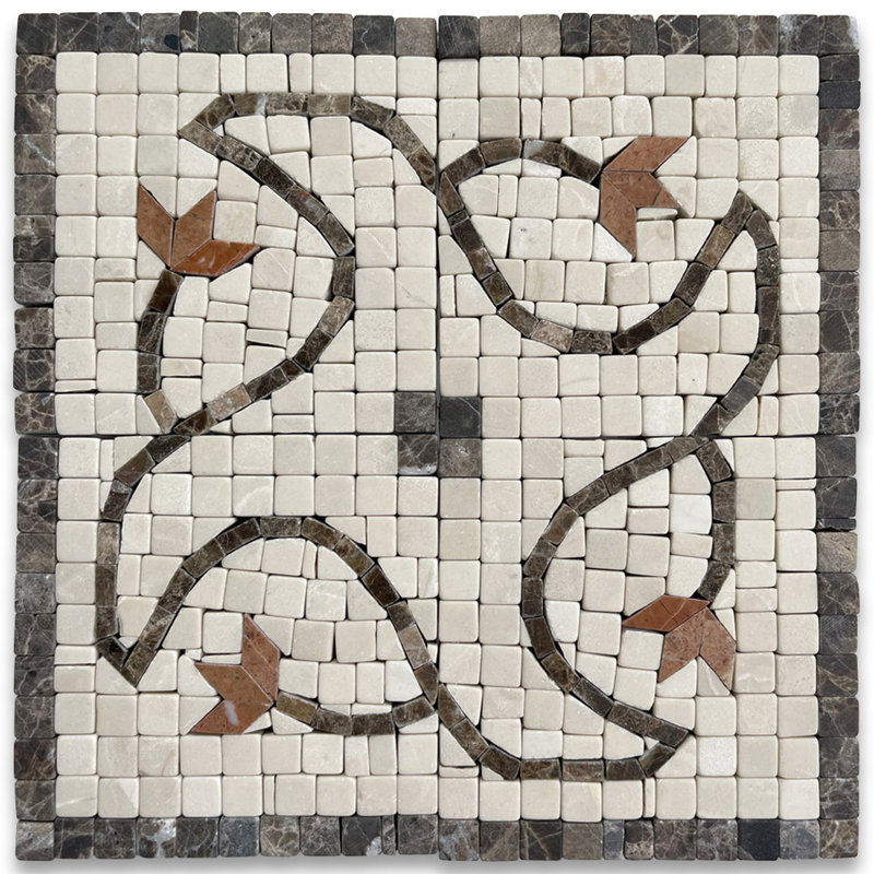 Edera Sienna 4'' x 4'' Matte Marble Decorative Accent Tile