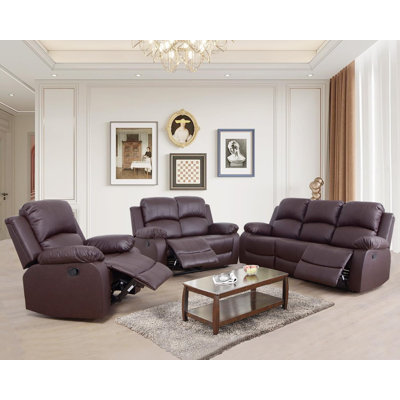 3-Piece Manual Reclining Living Room Sofa Set by Latitude Run