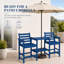 Ensemble de bar de patio avec chaises Adirondack hautes de 2 pièces et plateaux doubles de connexion, en PEHD résistant aux intempéries-1716980614