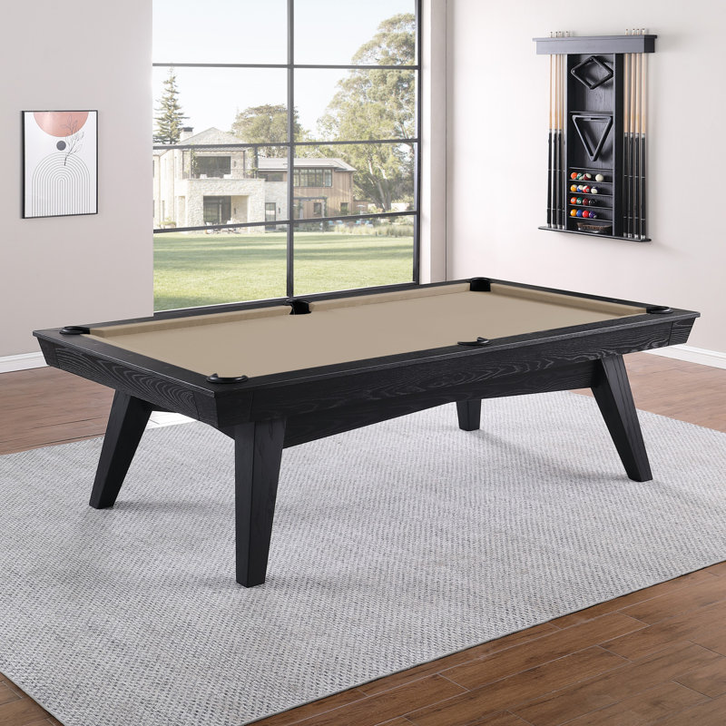 Table de billard sans ardoise ModArt, 7 pi, Sable résistant à l'eau, Bois de frêne noir