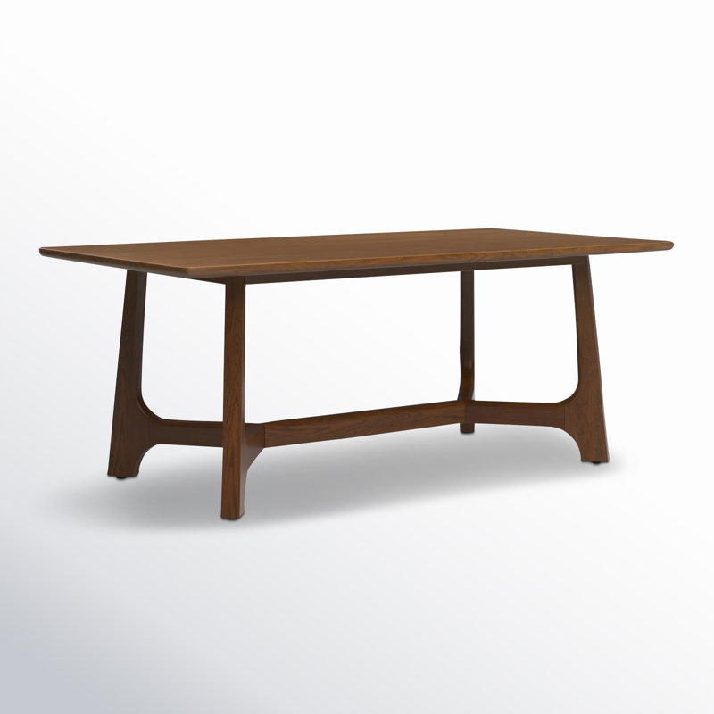 Burk 76" Trestle Dining Table, Medium Oak