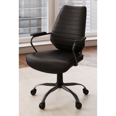 Chaise de travail en cuir véritable Dagenham