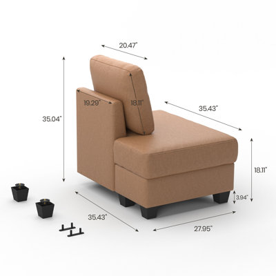 Fauteuil simple en similicuir gauche