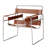 Danta Saddle Leather and Artificial Leather Accent Chair with Stainless Steel Frame-1253410667