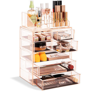 1pc Luxury Acrylic Material Transparent Large Capacity Stackable Drawer  Organizer For Lipsticks, Nail Polishes, Perfumes And Other Cosmetics, With  Double Size Options, Ideal For Home Use