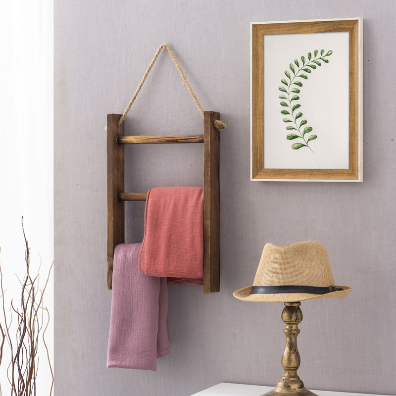26.7cm Wood 3 - Bar Hanging Hand Towel Bar, Dark Brown