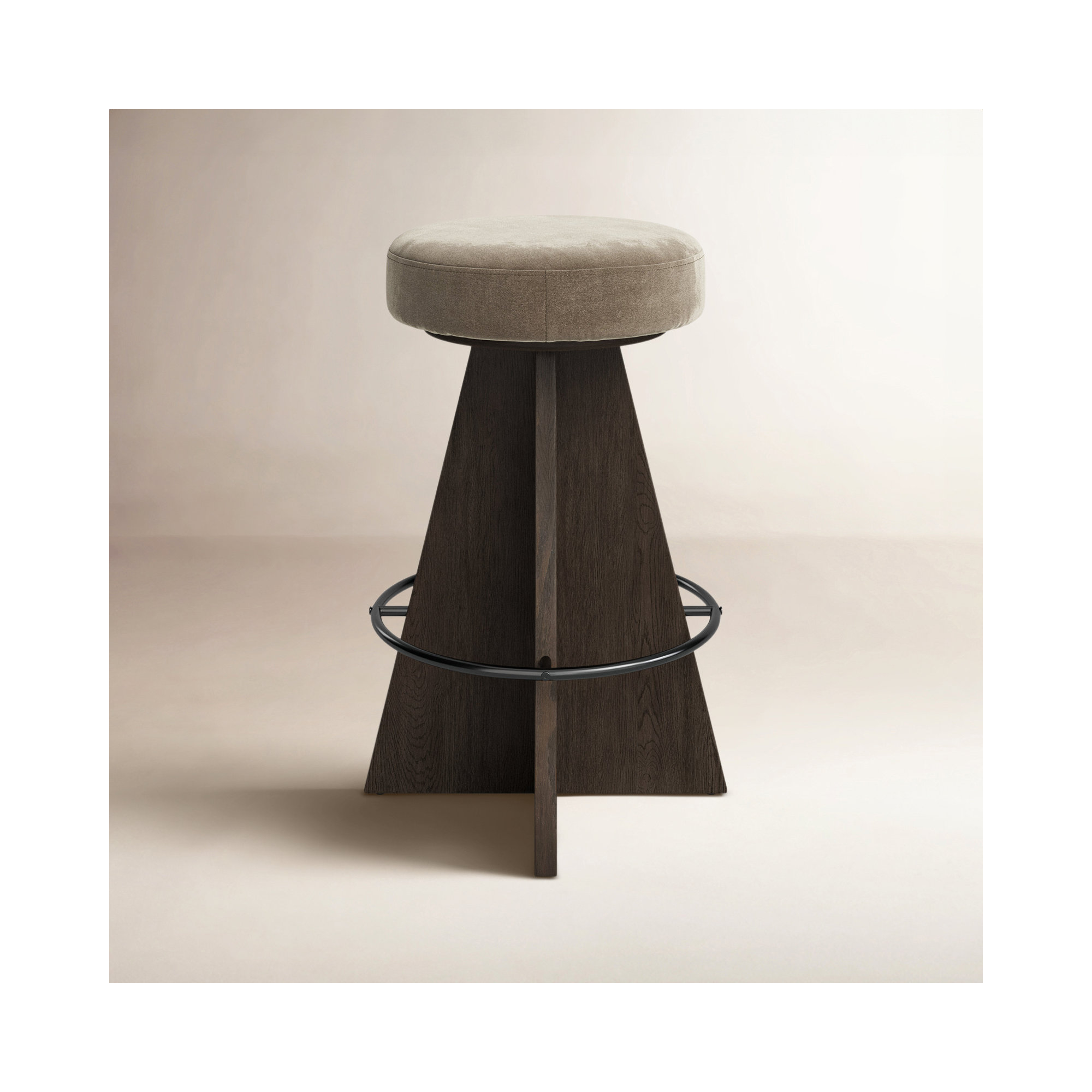 Avari Swivel Upholstered, Counter Stool (27.75" Seat Height), Gray, Brown