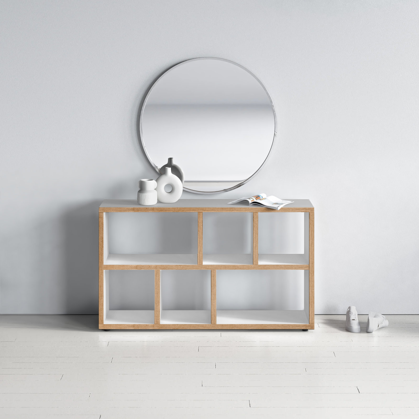 Stetson 59" Bookcase, Pure White/Plywood