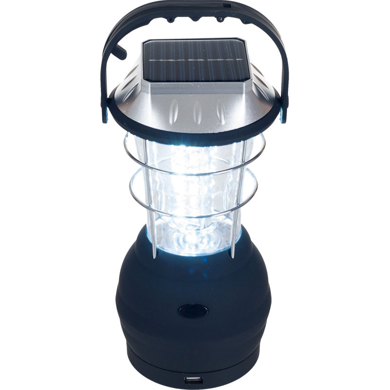 Whetstone Dynamo Hand Crank Solar Powered Lantern - Battery-Operated or Rechargeable LED Light with Adjustable Settings for Camping