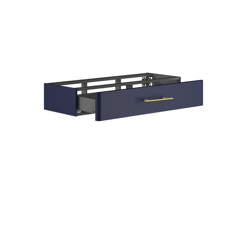 Ashauna 81cm Single Bathroom Vanity Base Only, Wave Blue/Gold