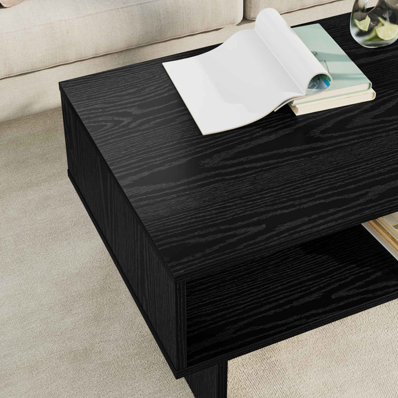 Coffee Table with Storage, 35cm. H x 80cm. L x 46cm. W, Black Oak