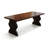Brown+Black Rectangular Solid Wood Dining Table-1285185224