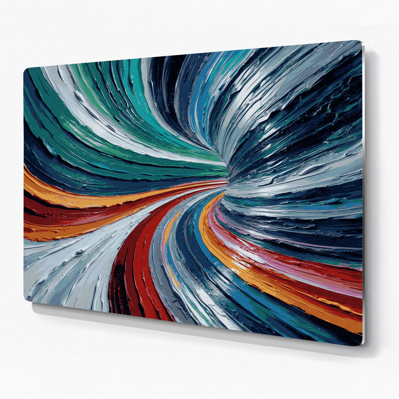 Art mural gris en bande de spectre, H 132 po x l 168 po x P 0,05 po