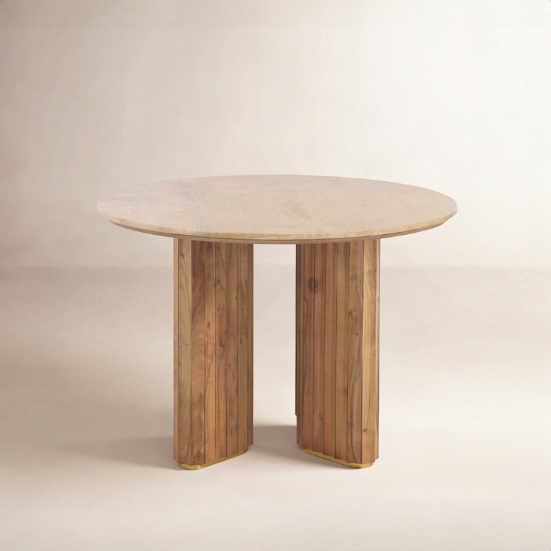 Adonia Irine Travertine Dining Table