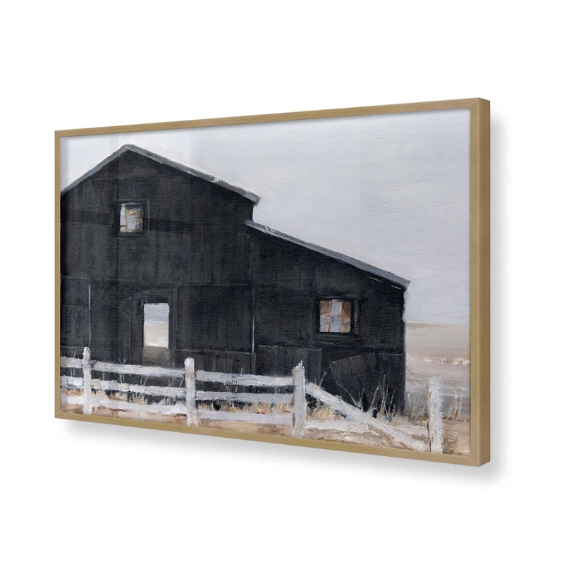 Grange noire patinée I, H 12,25 po x l 15,25 po, Or brossé