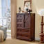 Commode 48 po pour chambre à coucher, commode de ferme avec 5 tiroirs en bois et armoire de rangement-1305852837