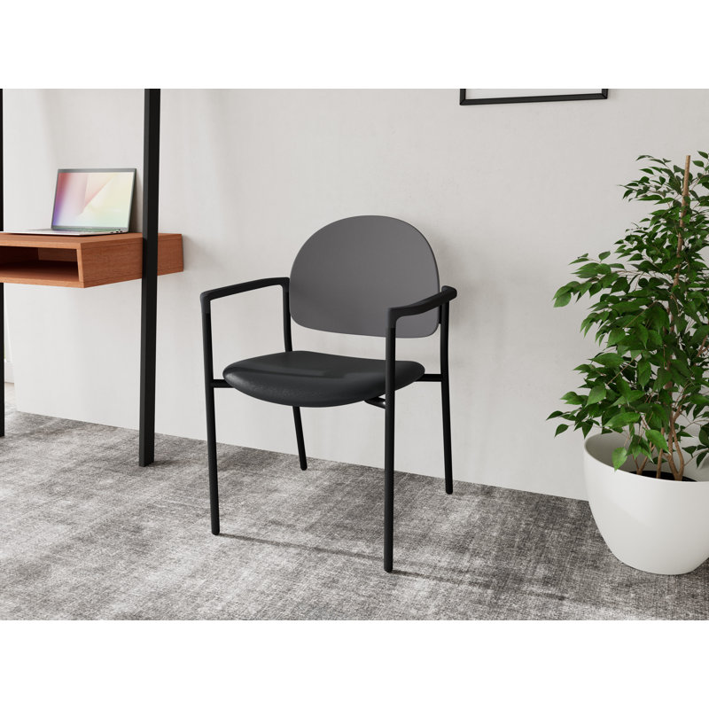 Chaise d'invité Chat Chat, Noir, Modène graphite / gris silex polyester