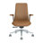 Genuine Leather Executive Office Chair, Mid-Back Ergonomic Swivel Office Chair, High Back Desk Chair with Polished Aluminum Alloy Base, Adjustable Height for Home Office-829668356