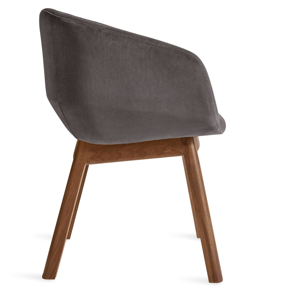 Host Velvet Oak Dining Armchair, Walnut, Storm Velvet