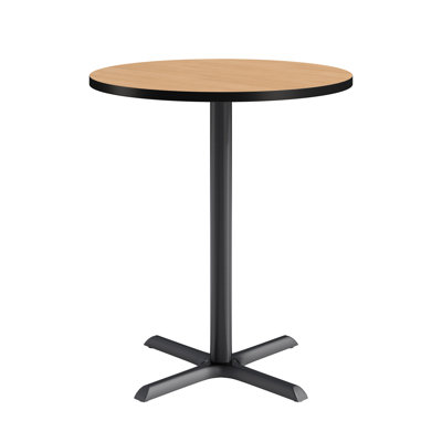 KFI Studios Proof Round Pedestal Table, Bar Height X-Base