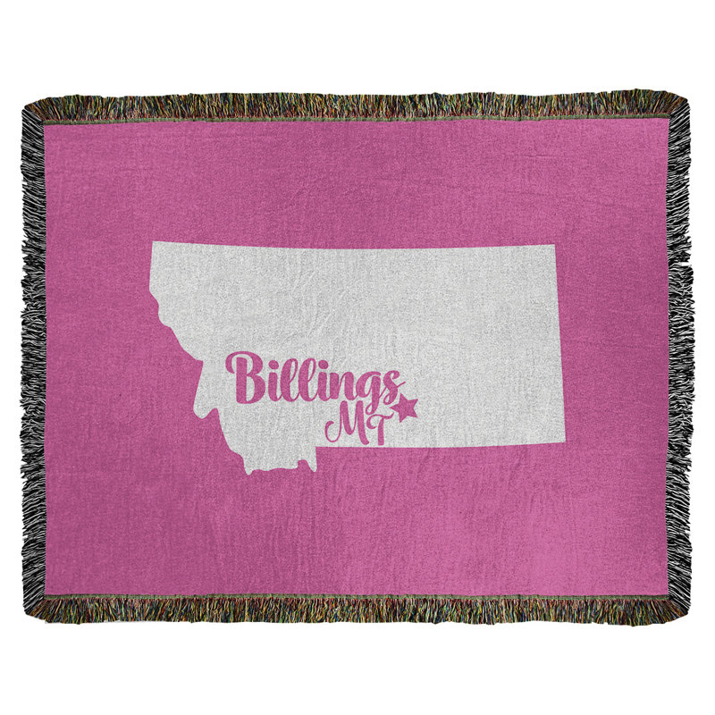Jeté en coton billings montana, 37 po x 52 po, Rose